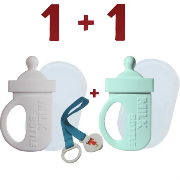 심통 젖병치발기 1+1이벤트 치발기, 심통젖병치발기1+1(화이트+민트)+다용도클립