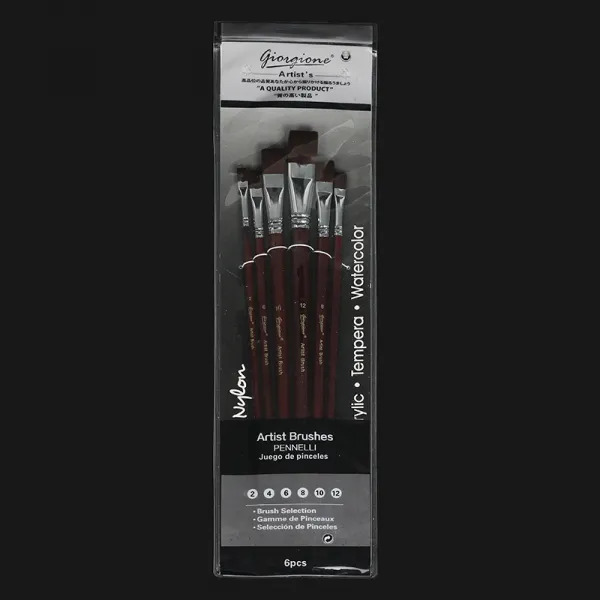 아크릴붓 6개 유화붓 브러시세트 아크릴 물분 색연필 나일론 국다용도 그림브러쉬 블루 둥근헤드, T05-원목 빨간 플랫 헤드