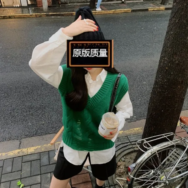 다스코 니트나시 임산산산 조랑말족 소녀 코디 LOOK 너를동반 부드러운 들다 가을 의 브이넥 꽈배기트