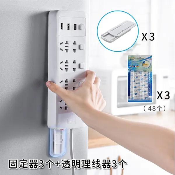 캔디맘상점 배열하여 삽입함 슬드거치대 벽 헴라인 독창적 멀티탭 대걸레판 자점식 무타공 접착스티커 배선판, 배열하여 삽입함  고정기 *3_올가미