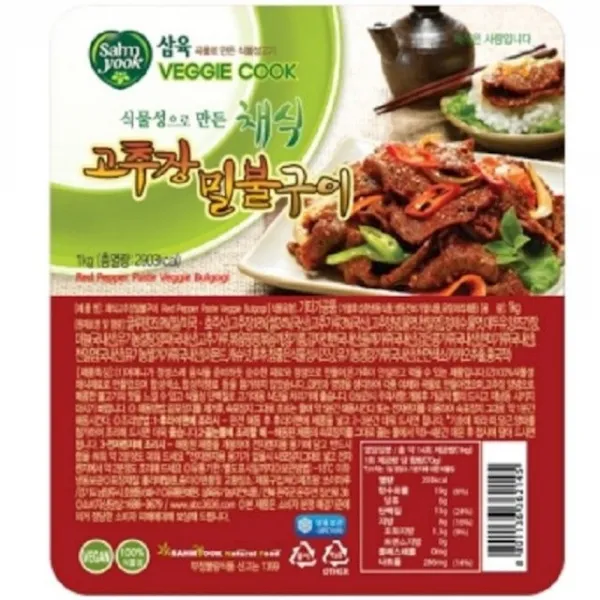 삼육 채식 고추장식물성밀불구이1kg 즉석 탕수육 요리 죽 간편식품 육미채 떡볶이 콩고기, 1개