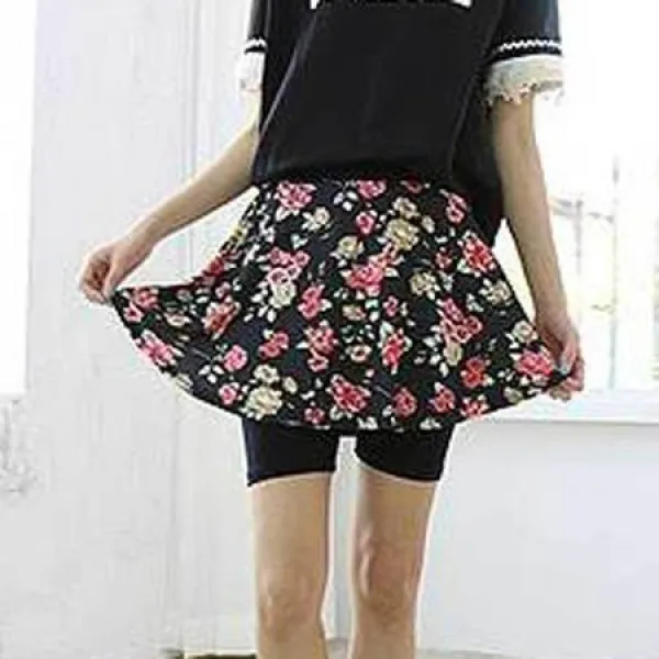 5부 레이온 레깅스 플레어 치마 플라워 스판 데일리 (냉장고레깅스 부츠컷트레이닝바지 줌바레깅스 폴댄스의상 �
