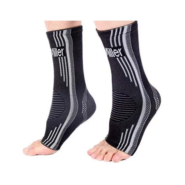 Doc Miller Ankle Compression 남성 & 여성-족저 근막염 아킬레스 건염 염좌 뒤꿈치 박차 댄서, Gray