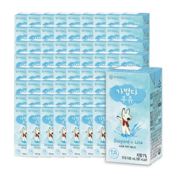 연세우유 가볍다 우유, 190ml, 72팩