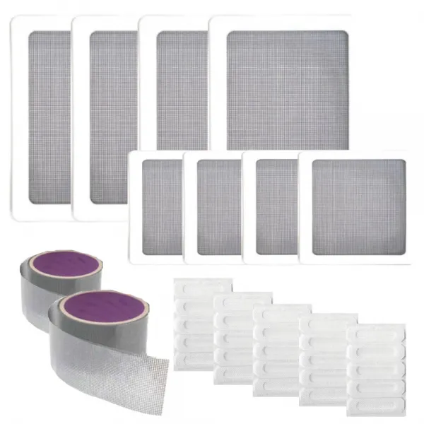 바로[접착식 방충망 세트]특대형4P+대형4P+물구멍 방충망25p+보수테이프2개, 1개