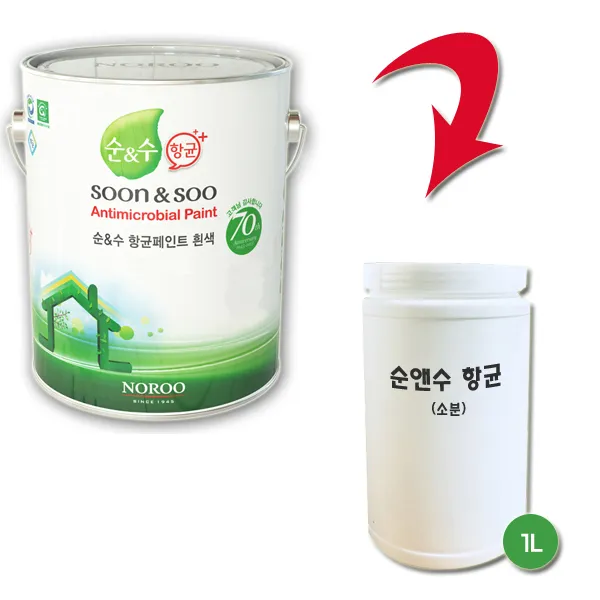 노루페인트 곰팡이방지 순앤수 항균페인트 1L 무광, 기타조색컬러(배송메시지에 컬러번호입력)