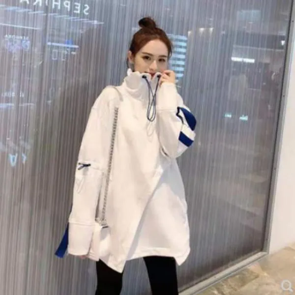 빅피플 여성 루즈핏 랩스타일 폴라티 XT150