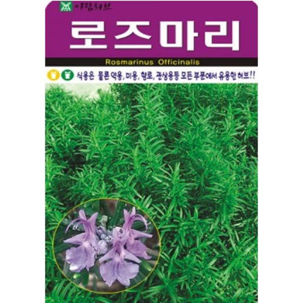 로즈마리 허브씨앗70립 아람종묘 식용은 물론 약용,미용,향로,관상용등 모든 부분에서 유용한 허브