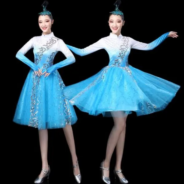 원피스코디세트 현대 무용 공연복 여름옷 청춘 댄스복장 줄을 춤을 추다 쾌판 광장