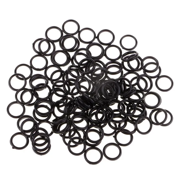 JC 100pcs 블랙 브래지어 스트랩 조정 란제리 슬라이더 O 링 비키니 패스너 6mm