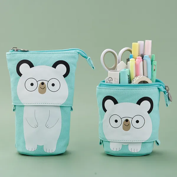 [마치] 폴딩 대형 캔버스필통 3종, 블루곰