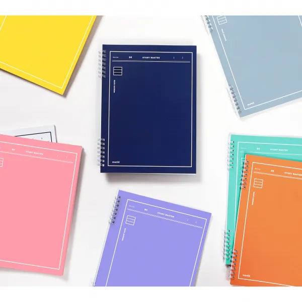 뮤니드 8mm RULED 노트 8종 세트, WHITE, DARK NAVY, MONOGREY, SWEET ORANGE, LEMON, AQUAMINT, VIOLET, LOVELY PINK, 1세트
