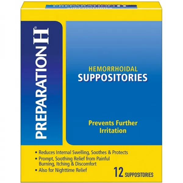 준비 H 치질 증상 치료 좌약 작열감 가려움증 및 불편 감 완화 12 개 (패키지가 다를 수 있음), 1
