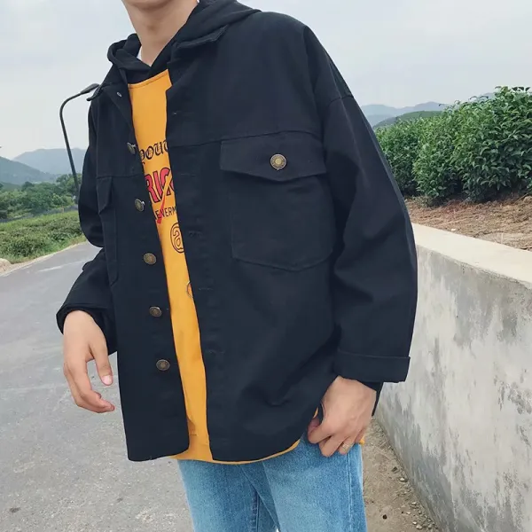 Tea Fishing캐주얼 가을캠퍼스 빈티지오버핏 남자자켓 재킷