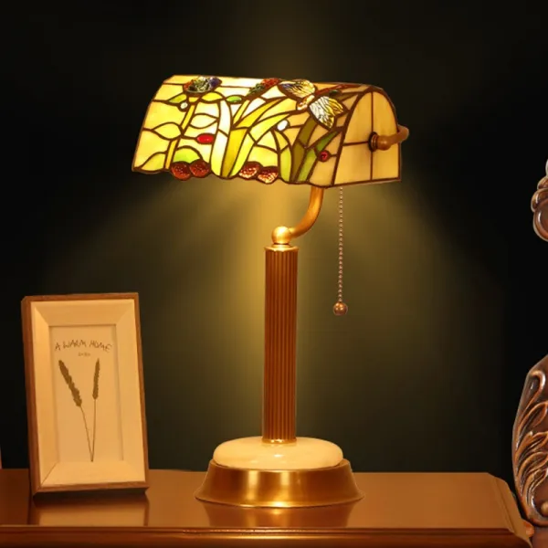 엔틱 스탠드 Yixuan all copper table lamp study living room creative warm romantic light luxury bedroom bedside table lig-590137871107, 목가적 인, LED 광원당겨 와이어 스위치