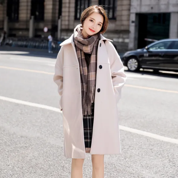 Jadewatts 스타일리쉬 데일리 여성 모직 롱코트 46928580