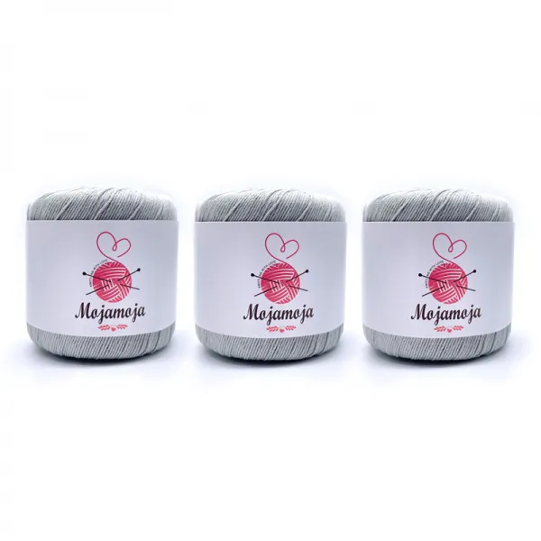 MOJAMOJA 색채가 풍부하다 뜨개실 3PC, 21헤더그레이