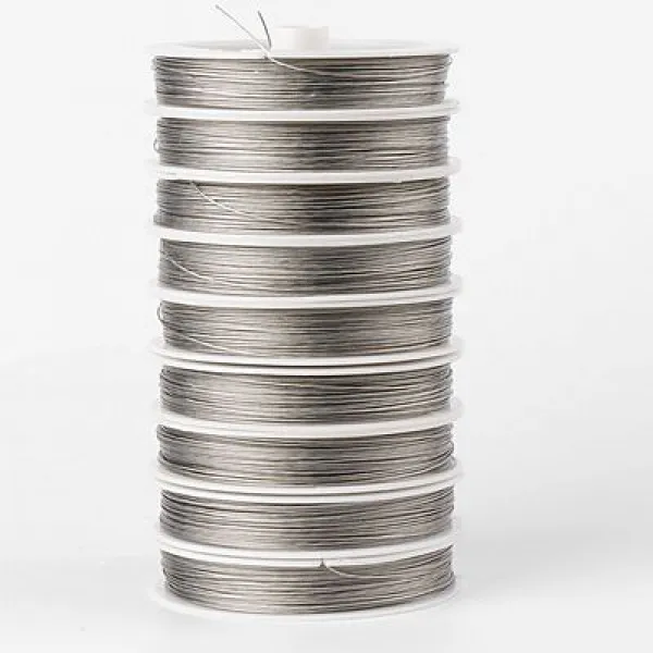 구령 ~ 핸드 메 이 드 구슬 와이어 와이어 와이어 와이어 와이어 와이어 액 세서 리 를 꿰매다 염주 쥬 얼 리 액세서리 와이어 도구 다 크 그레이 와이어 0.5 Mm 10 권 상세페이지 참조