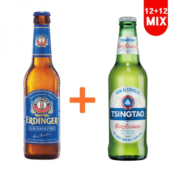 칭따오 논알콜릭 12병+에딩거 무알콜 12병 24개입 330ml