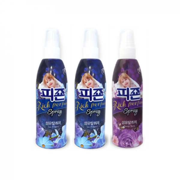 호호몰 (총3개)피죤 섬유탈취스프레이200ml 아이스플라워(블루) 2개+미스틱레인(퍼플) 1개, 1set