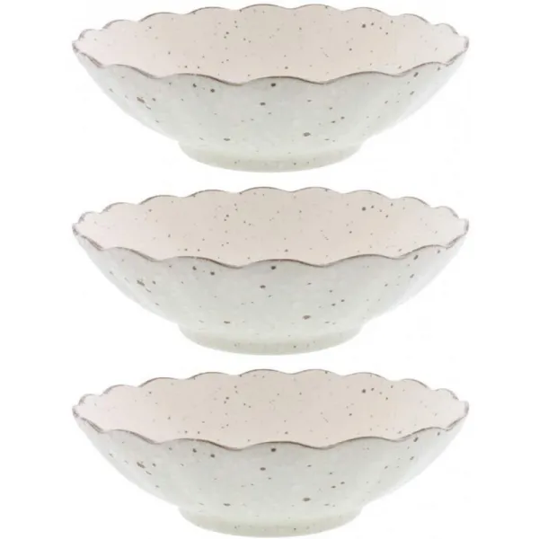 일본배송 테ー불우에아 이스트조림 화분 흰색 화장국형 17cm 3장 세트일식 그릇 그릇화분 그릇, 단일옵션