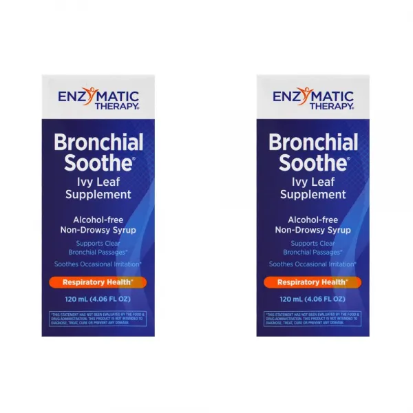 Enzymatic Therapy 기관지 달래 아이비 잎 보충 3.4floz(100 ㎖) 2개, 상세설명참조