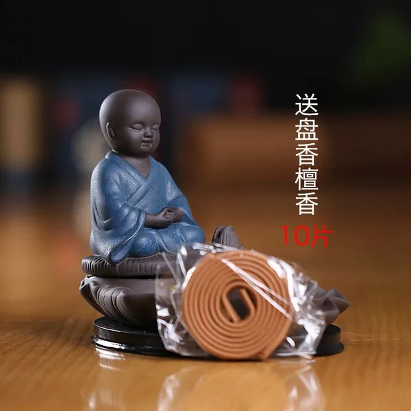 디퓨저 인센스홀더향받침대 인센스스틱 작은 스님 다목적 향 스레드 향 버너 실내 방 진정 백단향 홀더, 심사 숙고