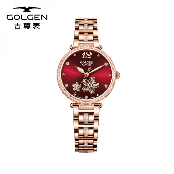 GOLGEN 고존 여자매틱시계 스틸밴드 럭키 별 펀칭 방수 여성 6159L