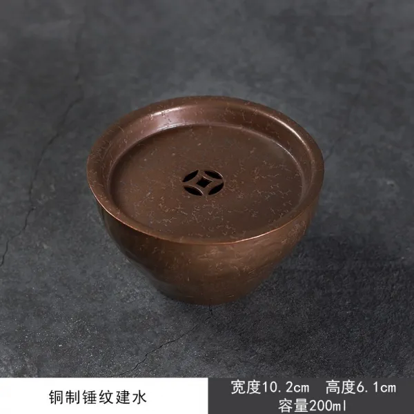 쏘요 티 순동 주석으로 만들다 수작업 해머 밴드 뚜껑 납건수건포 탁상 구리 건설함 물통 부품 궁푸차 세탁, 동제망치문 -건수