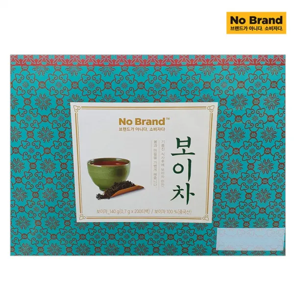 [퀴클리몰] 노브랜드 보이차 140g 200티백, 1통