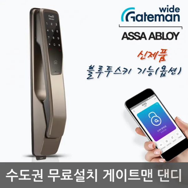 게이트맨 [수도권설치] 푸시풀 댄디 카드키4개+비밀번호 디지털도어락 번호키 현관문도어락 도어록, -무료설치(A지역)-내일설치가능