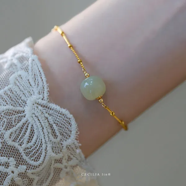 사이사이 14k 도금 팔찌 심플 차이나 벽사 운전환 평안 지키다