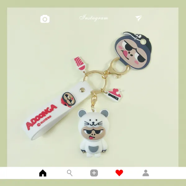 키링 정판 쥐뿔도 없는 놈팡이 열쇠고리 여성 큐트 INS 인싸템 남자 독창적 피규어, 정판 쥐뿔도 없는 놈팡이 -성 년 쥐