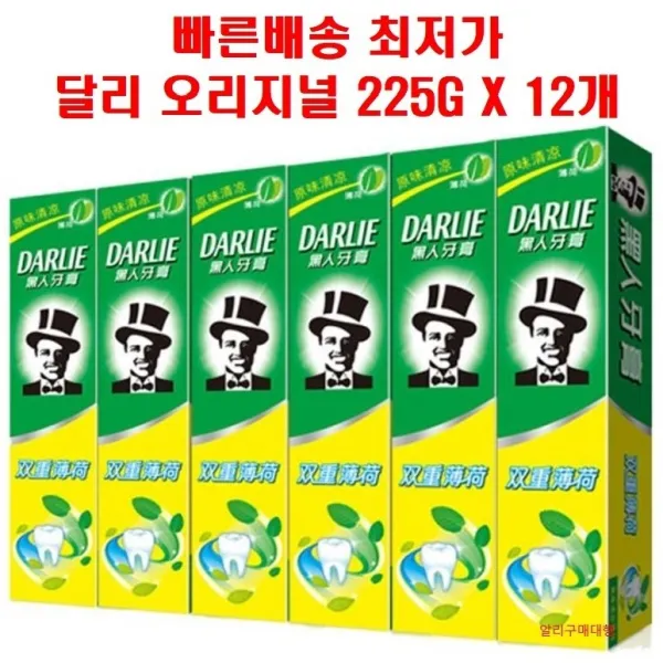 ccglobal 홍콩 달리 치약 흑인 더블 페퍼 민트225g 12개묶음, 225ml, 12개입