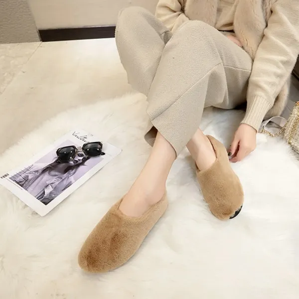 칠나무 여성 패션 털 단화 플랫슈즈 모카신 슬립온 로퍼 1