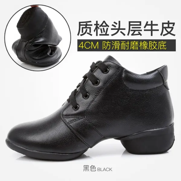 무용신발 겨울 가을 리얼가죽 플라자 댄스슈즈 소프트 밑창 사계절 수병무 광장 춤 여성신발 화이트 뛰다 3869488099 38 블랙 겨울 가을 타입 S32