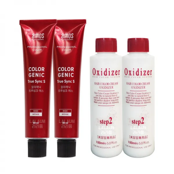 아모스 염색약 칼라제닉 트루싱크 S 80ml x2개 산화제포함, x2개, 3.0 밤색 (+산화제)