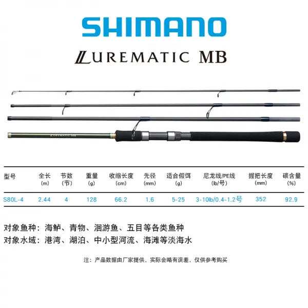루어 SHIMANO 히마노 LUREMATIC 곧은자루 총 미물 넙치 원투 입이 딱 벌어지다 농어낚시대 611334031, S80L-4 사절 (곧은자루 2. 4