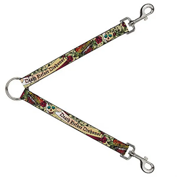 Dog Leash Splitter - Death Before Dishonor Tan 개 가죽 끈 분배기 - Dishonor 탄 전에 죽음, 1
