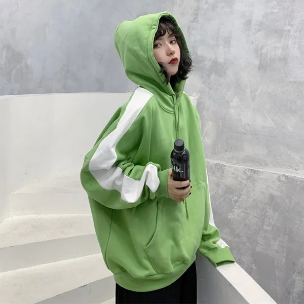 저렴한 루즈핏 후드티 모자 여 추동 오버 Bf 나태풍 융두 Ins 콜라보 색 외