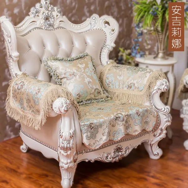 소파커버 패브릭아트 소파패드 사계절 통용 고급 여름시즌 미끄럼방지 좌석시트 조합 손받이커버, C01-50*60cm장식용술을매달은 손받이커버