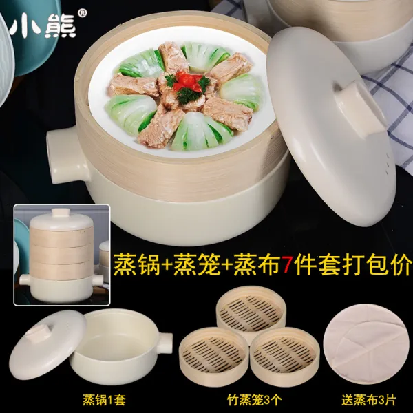 곰 돌 이 일 식 찜 기 뚝배기 찜 기 시루 아주까리 찜 기 만두 옹 기 가마 솥 가 겟 뚝배기 로 탕 을 끓 이 고 내 고온 으로 죽 을 끓 이 고 국 을 끓 인 다 2.5l 명 화 찜 기 뚝배기 + 3 찜통 + 3 쪄 서 보 를 만든다.