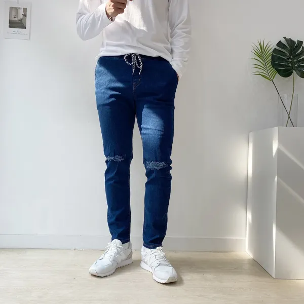 형님옷장 편안한 스판 찢청 데님 4컬러 빅사이즈