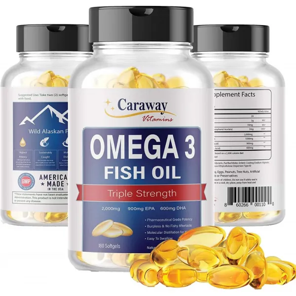 오메가 3 생선 기름 2 000mg-제약 학년. 1000mg EPA 500mg DHA. 비린내 뒷맛이없는 트림 캡슐. 모든 자연, 1