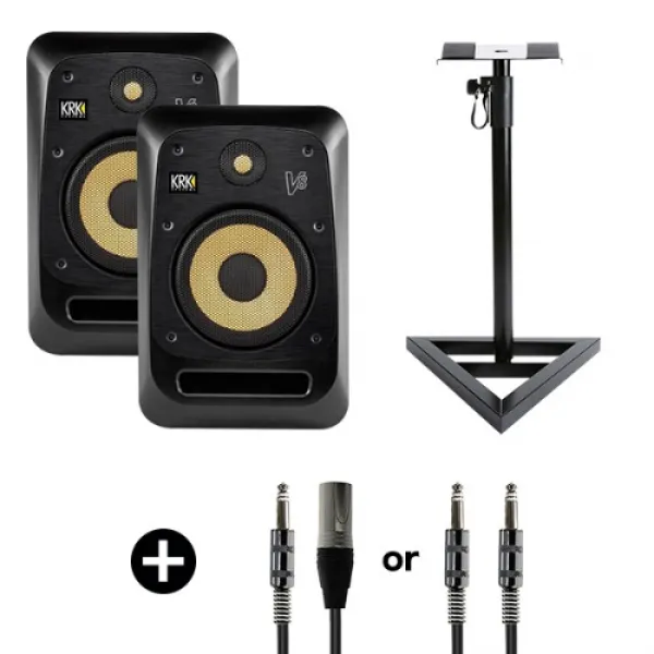 KRK V8S4 8인치 모니터스피커 스탠드 케이블 패키지, 2.MC55S 1M 2개