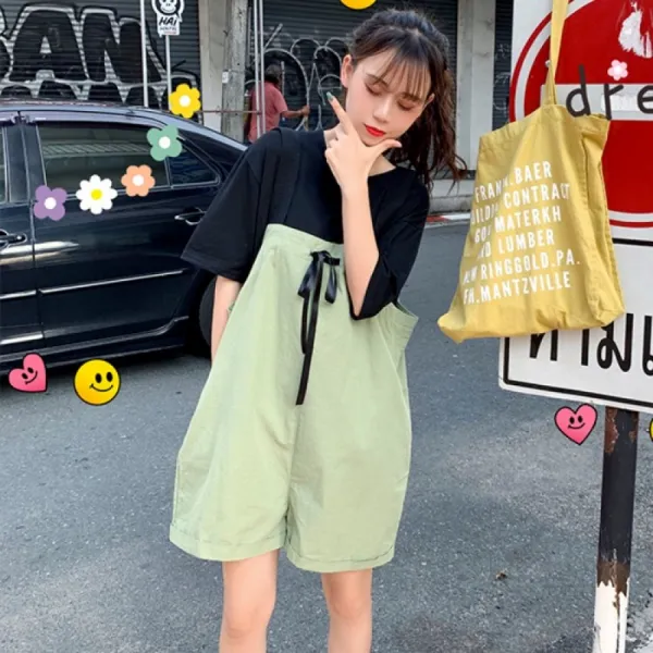 비밀의성 끈배색 밴딩스트랩 베이직 캐주얼팬츠