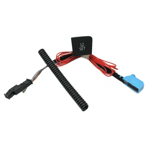 자동차 간접적 인 TPMS 타이어 압력 모니터 시스템 스위치 버튼 + PASSAT B6 CC 3C0927121D 용 케이블 와이어 하네스, 하나, 보여진 바와 같이