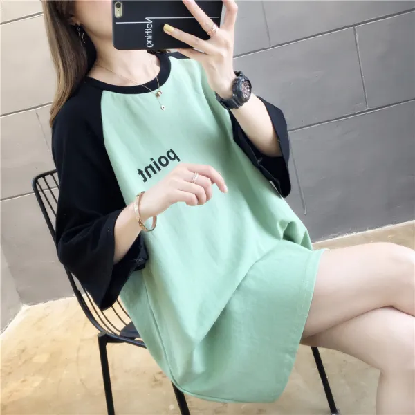 명품 반팔티셔츠 반소매티셔츠 반팔T셔츠 신새봄여름 ins 트랙 bf 나태풍 상의 서양티