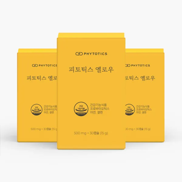 피토틱스 옐로우 30억보장 아연 질 유래 특허유산균, 30정, 3개