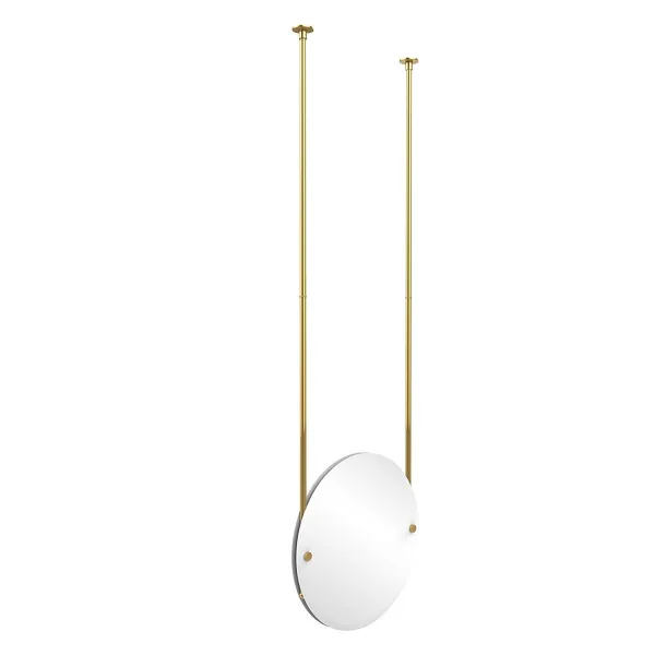 Nmt 비스듬한 가장자리를 가진 연합국 고급 장교 Ch 90 Bkm 무테 둥근 천장 걸이 거울 광택이없는 까만 P05210031a3v0m7 Polished Brass